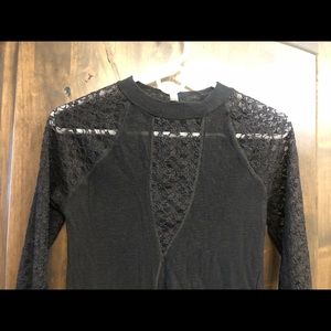 Free People black lace detail sweater. Size Small